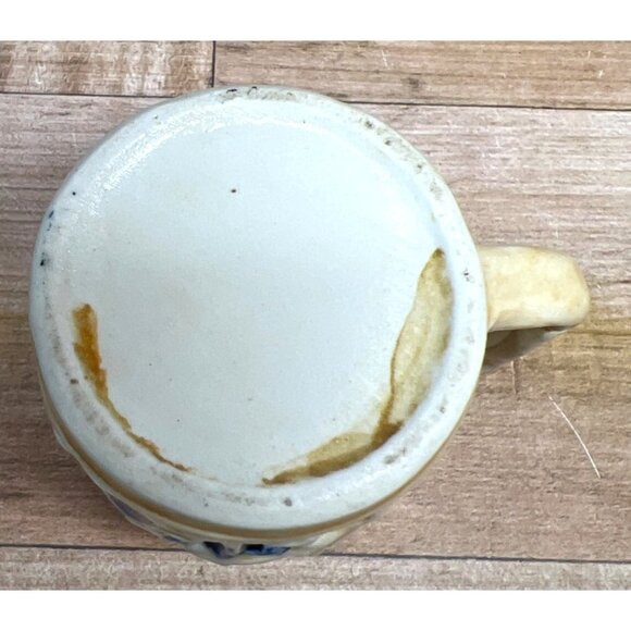 Vintage Ceramic Beer Stein With Embossed Design & Handle Miniature - Picture 4 of 4